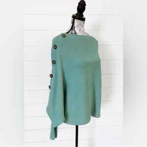 Stitch Fix - FAITH + ZOE. Soft Turquoise Button-Detail Sweater. Women L.